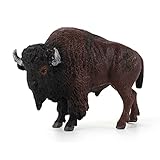 Realistic Bull Figure Toy, Simulated Cattle Figurines Collection Playset Preschool Science Educational Learn Cognitive Props(American Bison)