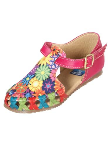 Artisanal Mexican Sandals Leather Fuchsia