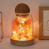 Runyangshi Himalayan Salt Night Lamp 6.3" Natural Healing Crystal Aroma Stone Diffuser Bedside Lamp USB Port 3 Colours Dimming Mode Bedroom Lamp Home Decor
