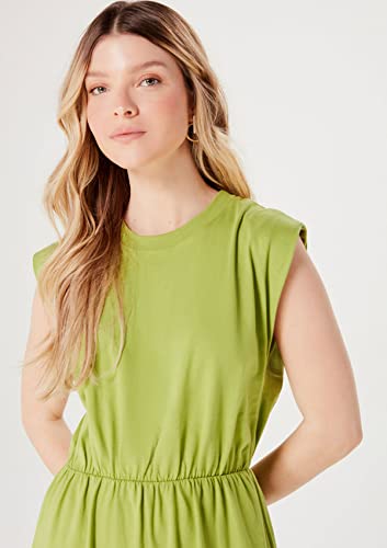 Vestido Básico Curto Muscle Tee Evasê - Verde P