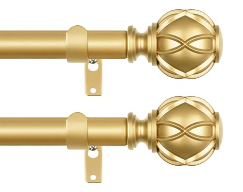 HOTOZON Curtain Rods for Windows 2 Pack 32-43 Inches, Gold