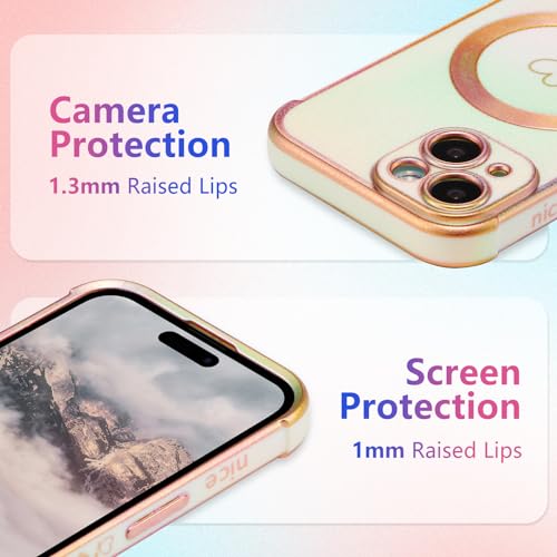 Coque luxe iPhone 15 Plus avec finition plaquée et cœurs - 3
