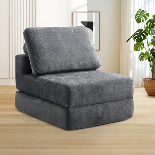 折りたたみ式ソファベッド 一人用 コンパクトソファ ハイバックデザイン 組み立て不要 高反発ウレタン簡単収納 おしゃれ 一人暮らし 来客用 組み合わせ可能 (1, アームレス)