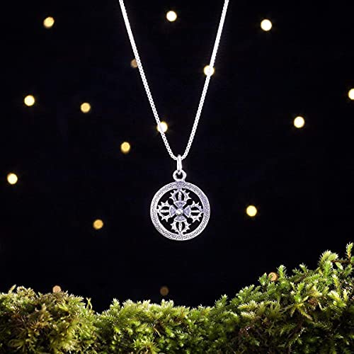 Sterling Silver Double Vajra, Tibetan Dorje - (Pendant Only Or Necklace) #TOP1