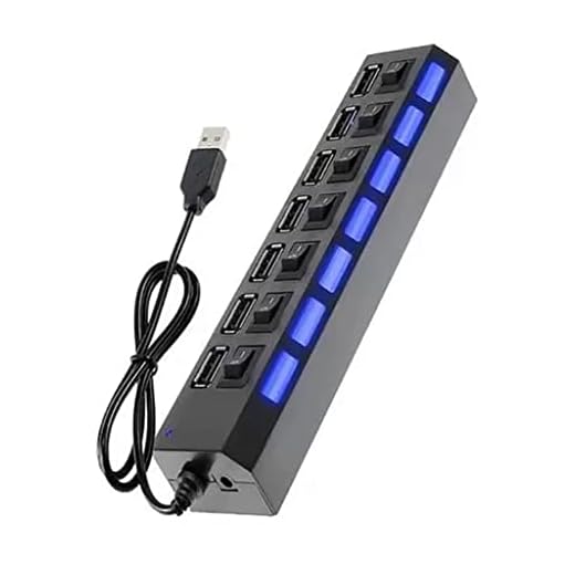 Hub Usb 7 Portas 2.0 Hd Extensor Pen Drive Mouse Teclado TV