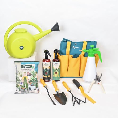 UGAOO Premium Gardening Tool Kit | 11 Pcs | Tool Bag, Cultivator,...