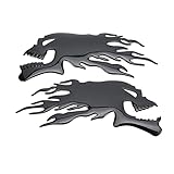 スカルモーターサイクルタンクステッカースカルガスタンクモーターサイクルステッカー2PCS燃料タンクステッカー3Dユニバーサルフレームスカルモーターサイクル用デカールデコレーション(B)