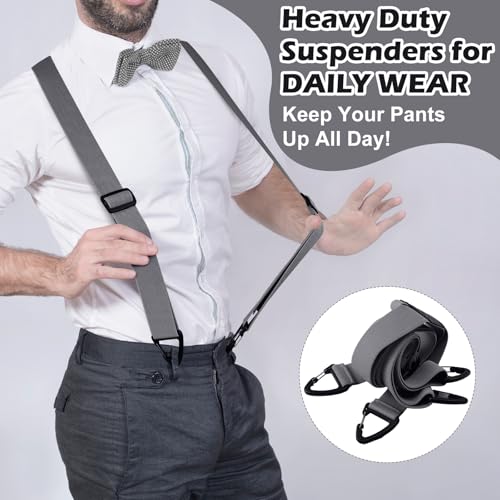 Image of Sintege X Back Hidden Suspender 1.5 Inches Under Clothing Heavy Duty Work Suspenders for Men Women
