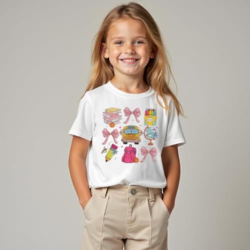 Image of Ritatte First Day of School Shirt for Girls Kindergarten 1st 2nd Grade Back to School T-Shirt Kid Cute Graphic Preschool Tees