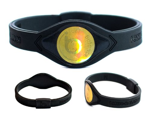 Officiel  Ionic Balance Midas bande  Technologie MK2 dernière génération Noir/doré Black with Gold Hologram XL - 22 cm