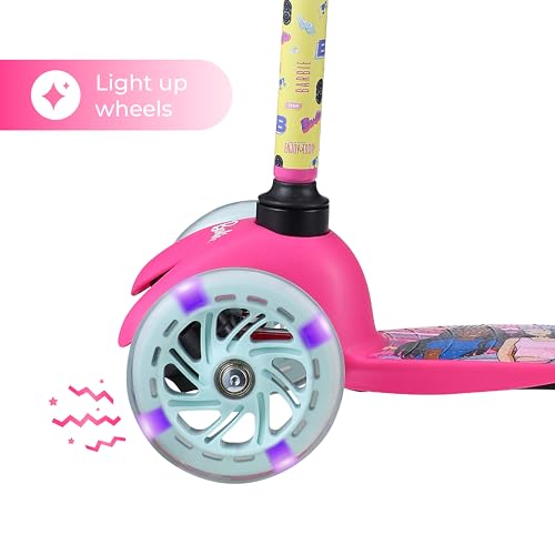 Image of Self Balancing Kick Scooter with Light Up Wheels, Extra Wide Deck, 3 Wheel Platform, Foot Activated Brake, 75 lbs Limit, Kids & Toddlers Girls or Boys, for Ages 3 and Up