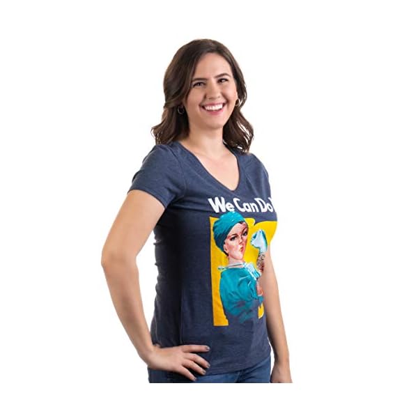 Medical-Rosie-Tattoo-Doctor-Nurse-Medicine-Cool-Feminist-V-Neck-T-Shirt-Women Medical Rosie | Tattoo Doctor Nurse Medicine Cool Feminist V-Neck T-Shirt Women-(Vneck,M) Vintage Navy