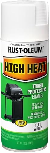 Miniatura 2 de Rust-Oleum 7751830 - Pintura en aerosol de esmalte de alta temperatura 12 oz color blanco