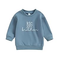 Kinder Baby Jungen Familie Passendes Sweatshirt Strampler für Brüder Langarm Rundhalsausschnitt Little/Big Brothers Strampler Hemd Familie Brüder Kleidung (Big Bro Blau 2, 2-3 Years)