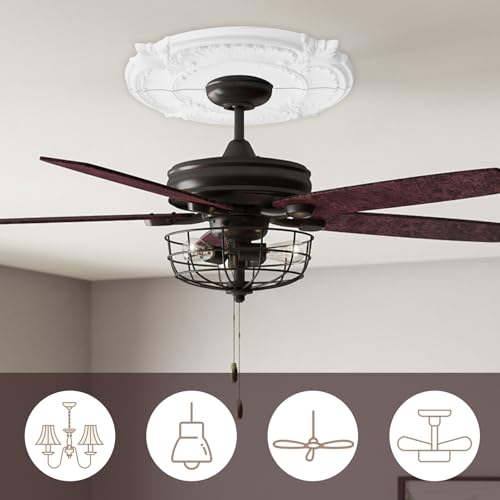 Image of White Split Ceiling Light Medallion Round Home Lighting Ceiling Medallion Home Lighting Ceiling Medallions, 2 PCS