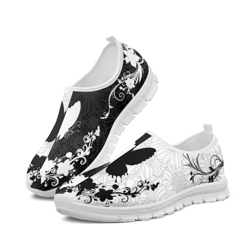 Boho Floral Animal Print Slip on Loafers for Women Running Sneakers Casual Sport Shoes No Laces Hands Free Shoes