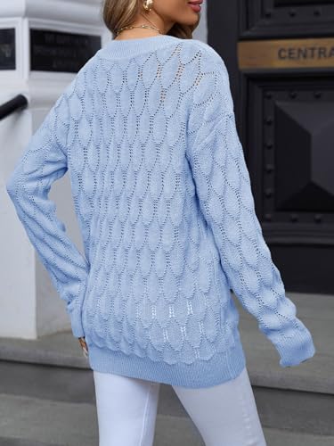 Image of Women's V Neck Long Sleeve Pullover Sweater Lightweight Knit Sweaters Novelty Sweaters