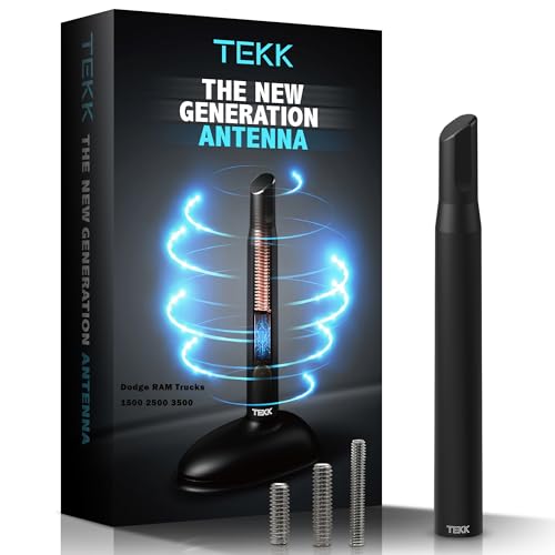 TEKK Short Antenna Compatible with 1994-2026 Dodge RAM Trucks 1500/2500 / 3500 / Designed for Optimized FM/AM Reception / 4.8 Inches