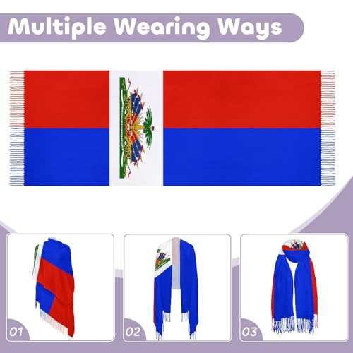 Tassel Scarves for Women,Patriotic Theme Flag Pattern Long Shawl Wraps Scarf Warm Printed Scarfs for Winter Fall Scarves-1284