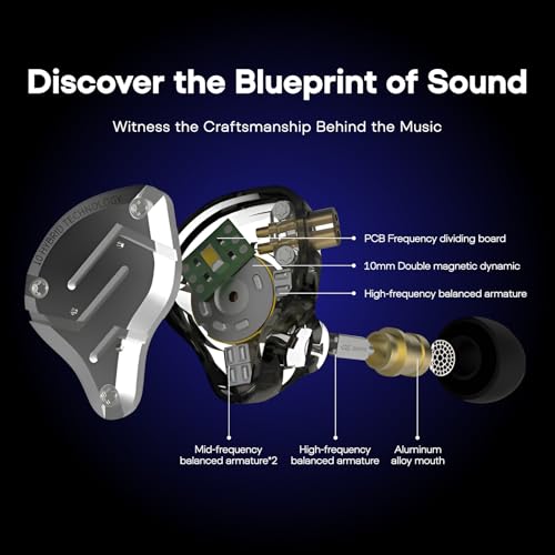 image for Linsoul KZ ZS10 Pro, 4BA+1DD 5 Driver in Ear Monitor, HiFi Wired Earbu