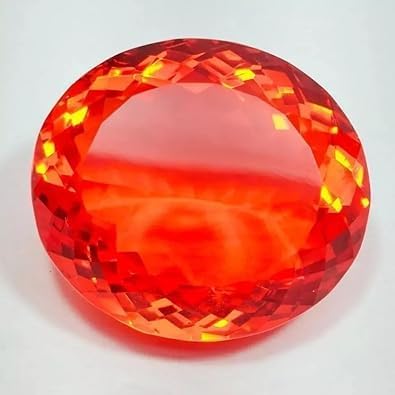 130 Ct Natural Mexican Fire Opal Red Orange Oval Cut AAA Certified Gemstone