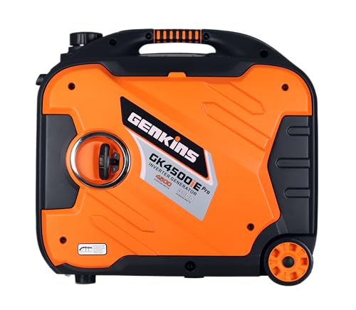Genkins 4500 Watt Portable Inverter Generator Ultra Quiet Operation, Electric Start, Redued Size & Weight Gas Powered | 2024 Model GK4500iEPRO