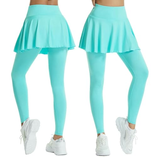 Women's Yoga Pants Skirt Solid Color High Waist Fitness Trousers Cycling Running Training Sports Leggings
