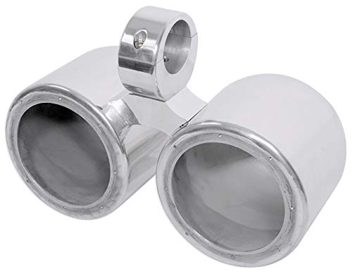 Image of Rockville DMAC65S Silver Dual 6.5 inch Wakeboard Tower Speaker Enclosure | Speaker Pod, Polished Finish, 100% Waterproof, Internally Wired, Marinized, Fits 2 inch to 2.5 inch Towers