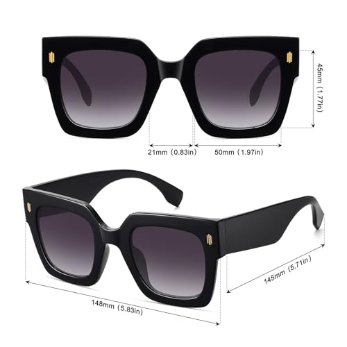 STORYCOAST Retro Square Sunglasses for Women Men Trendy Oversized Sunnies Big Shades4