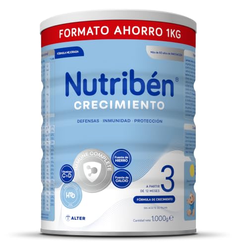 Nutribén Crecimiento Pro+ Leche de fórmula +12 Meses, Formato Ahorro Bote 1kg
