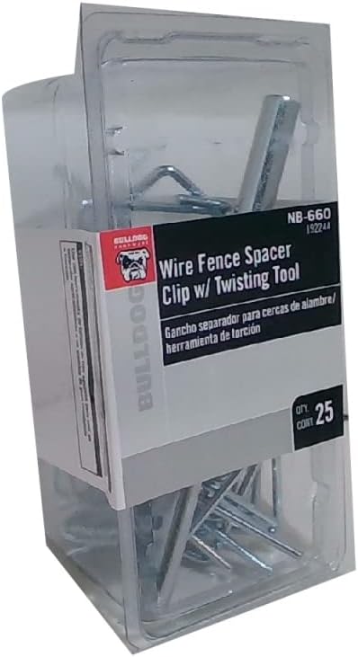 Bulldog Wire Fence Spacer Clip with Twisting Tool, 25ct.