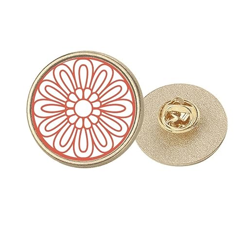 Broche chinoise fleur rouge en métal doré pour sublimer vos tenues de soirée