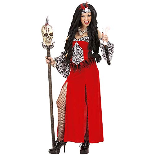 W WIDMANN MILANO Party Fashion - Costume Voodoo Priestess, robe élégante, manches stylées, chapeau assorti, 100% polyester, léger et confortable, taille M, parfait pour Halloween