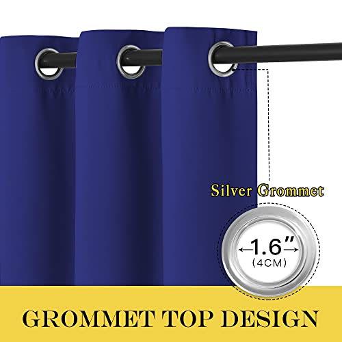 NICETOWN Blackout Window Curtain 90 inch Length - Room Darkening Thermal Insulated Grommet Large Window Treatment Light Blocking for Bedroom/Doorway (Navy Blue, 1 Panel, W52 x L90)