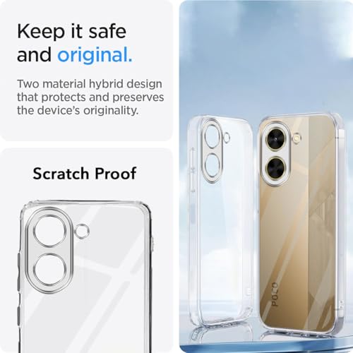 Image of Jkobi Back Cover for Poco C71 (Silicone Clear Shockproof Case with Camera Protection | Soft and Flexible | Transparent)