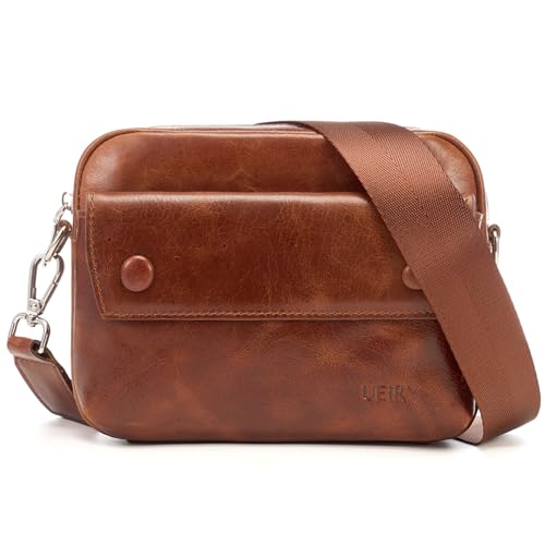 Genuine Leather Crossbody Bags for Women, Small Crossbody Purse with Multi Zipper Pockets, Women's Crossbody Handbags - Main Image