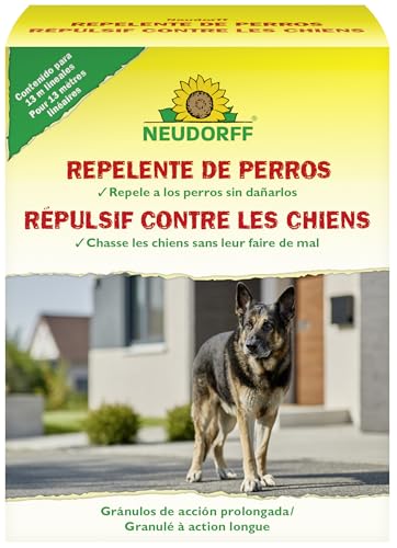 Neudorff Repelente de Perros – Repele a los perros durante mucho tiempo sin dañarlos y protege así contra la suciedad durante 13 metros lineales, 200 g