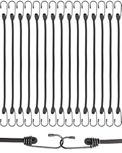 BINCKIN Spanngummi mit Haken 40 cm, 15 Stück