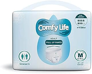 Comfy Life Premium Adult Incontinence Pull Up Diaper Pants 12 Pack High Absorbency (Medium)