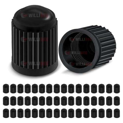 Image of WILLIBEE 50 Pcs Car Tyre Valve Caps | Universal Tyre Valve Cap Set for Car, Bike & Scooter | Dust-Proof Airtight Stem Caps | Tire Valve Cap