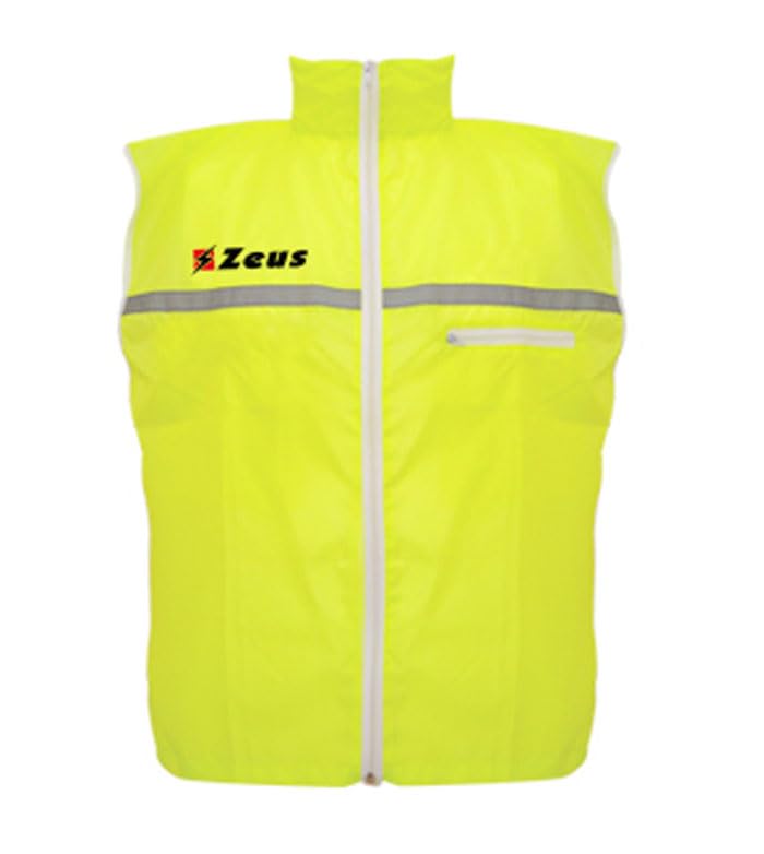 Runner Smanicato per Zeus Giacca Antipioggia Gilet Catarifrangente Rain Impermeabile Sport Calcio Calcetto Allenamento Fitness Palestra Running Corsa Tracksuit Training