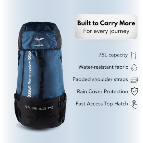 Impulse rucksack bags 75 litres travel bag for men tourist bag for