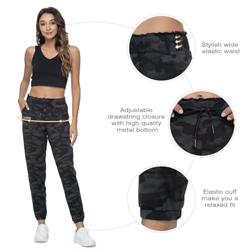 Image of Haowind Joggers for Women with Pockets Elastic Waist Workout Sport Gym Pants Comfy Lounge Yoga Running Pants