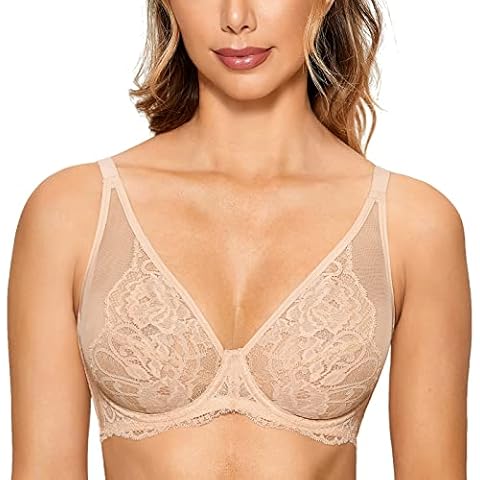 DOBREVA Sujetador Encaje Reductor Talla Grande sin Relleno Cover