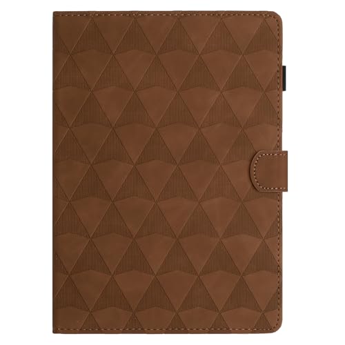 DayQiQiPu Funda para Samsung Galaxy Tab S4 SM T830/T835/T837 (10.5 Pulgadas) Estuche Inteligente de Cuero PU Patrón Triangular con Auto Wake/Sleep Cubierta Cartera con Tapa Carcasa, Marrón