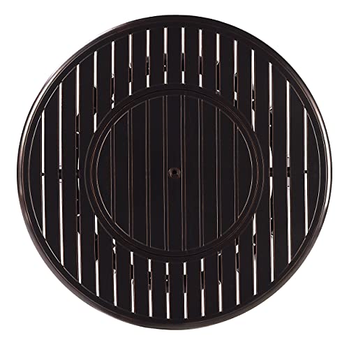 Aluminum-550000-BTU-44-in-Round-Propane-Black-Fire-Pit-Table-with-Fire-Beads-Lid-Propane-Tank-Cover-and-Table-Fabric-Covers-in-Copper-Finish