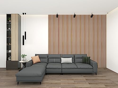 Tuda Grass Direct Luxury Acoustic Wall Slatted 3D Wood Veneer Panels Series 1-240cm x 60cm - Oak - 3