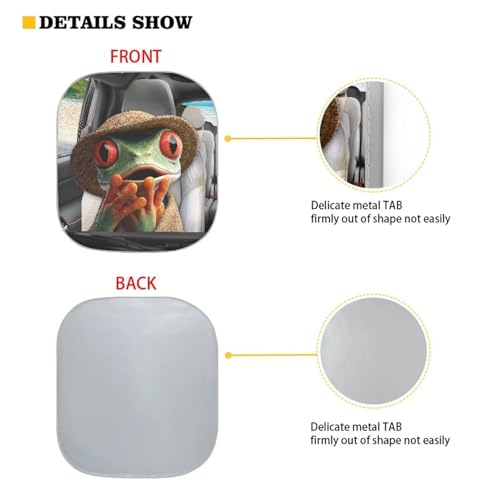 Image of Car Front Windshield Sun Shade Cute Frog 2-Piece Foldable Car Windshield Sun Shade UV Rays and Keeps Vehicle Cool Easy to Install for Most Sedan Truck SUV