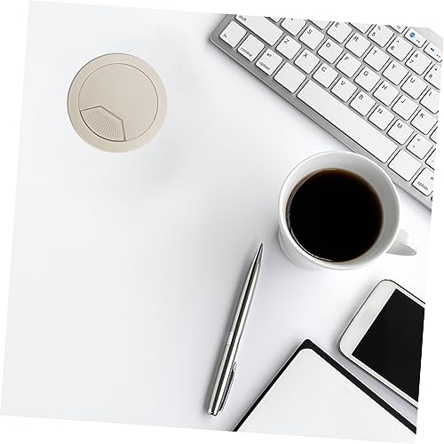 Cubierta de orificio para cables de escritorio, 10 piezas, funda blanca giratoria para gestión de cables bajo escritorio miniatura 3