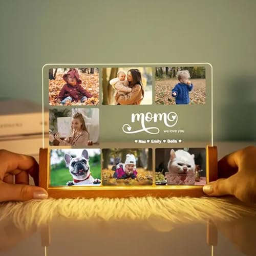 Image of Personalized Photo Collage Frame, Nana Photo Frame, Customized MomFrame, Mother's Day , Grandma Photo Collage Wooden Stand | Custom Gift | , Birthday valentine's day for Gift Him or Her (Mom Frame1)